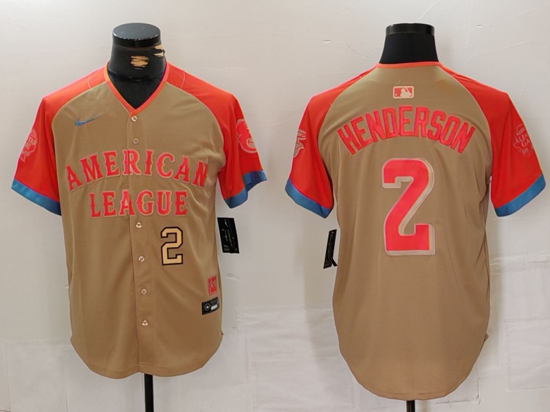 Men Baltimore Orioles #2 Henderson Orange All star 2024 Nike MLB Jersey style 1